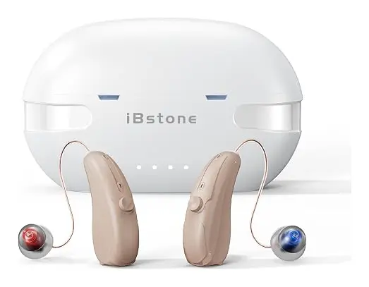 iBstone HearEase hearing aids and charging case